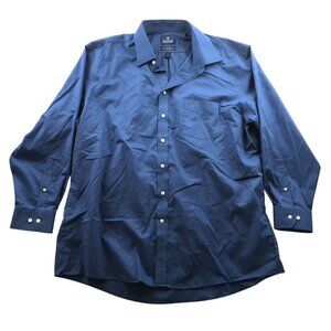 Stafford Men's Travel Dress Shirt Size 2XL 18 Neck Regular Broadcloth Long Sleev